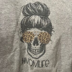 Unk Gray #MomLife Skull Sweatshirt